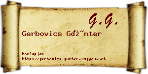 Gerbovics Günter névjegykártya